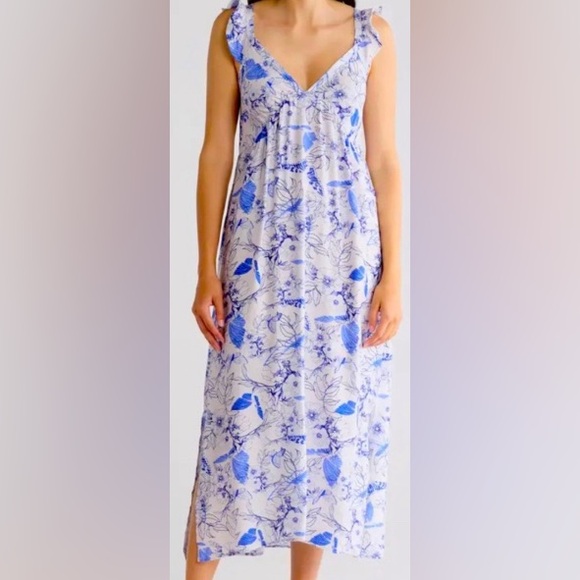 Nordstrom Dresses & Skirts - Floral Maxi Sun-Dress/Blue & White - Size Small/Nordstrom